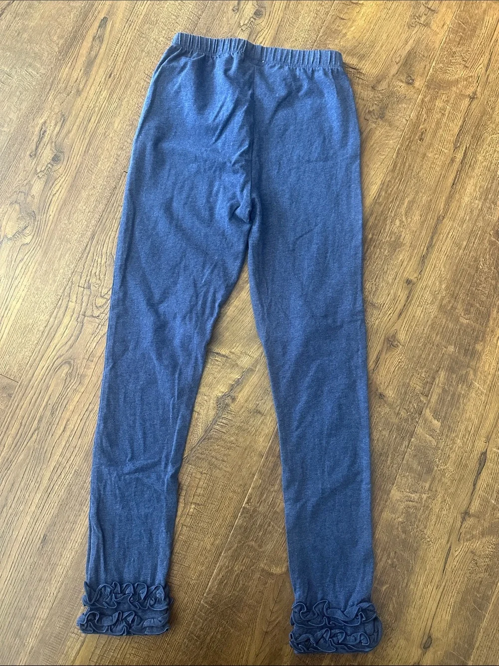 RuffleButts Girls Size 7 Faux Denim Knit Ruffle Ankle Leggings NWOT